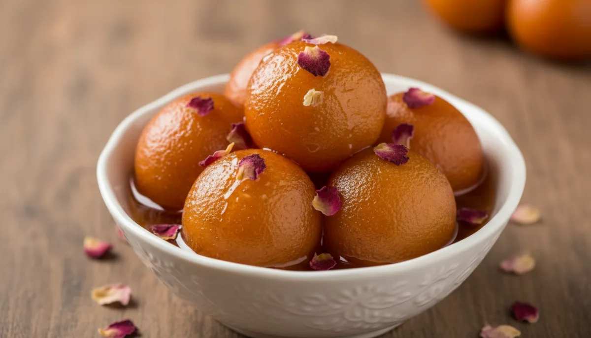 Gulab Jamun Indios con Jarabe de Rosas
