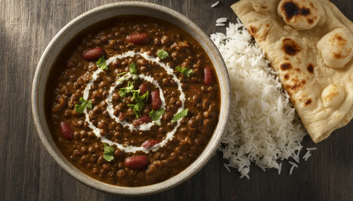 Curry Indien Épicé de Lentilles Noires et Haricots Rouges (Dal Makhani)