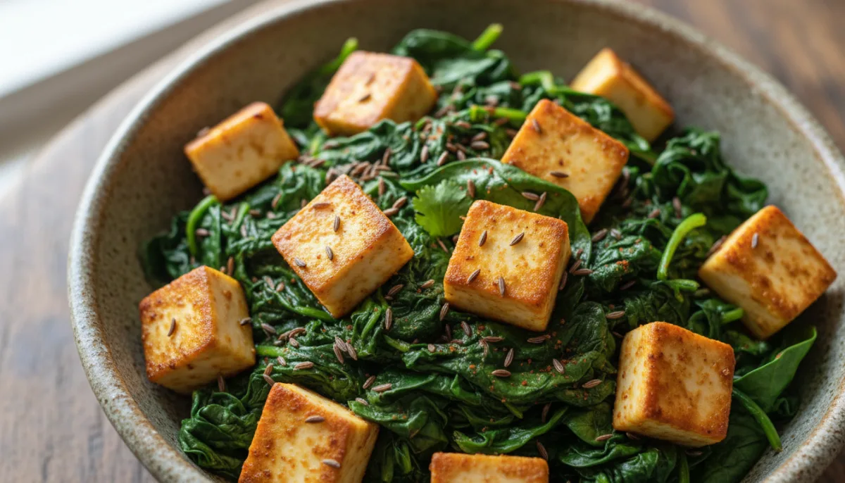 Paneer dhe Spinaq Indian i Fërguar (Palak Paneer)