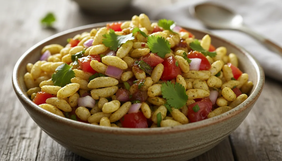 Bhel Puri: Oriz i Fryrë Indian me Erëza dhe Përzierje Perimesh