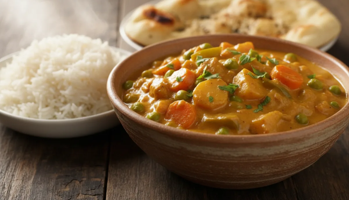 Korma Indiane me Perime dhe Qumësht Kokosi me Erëza