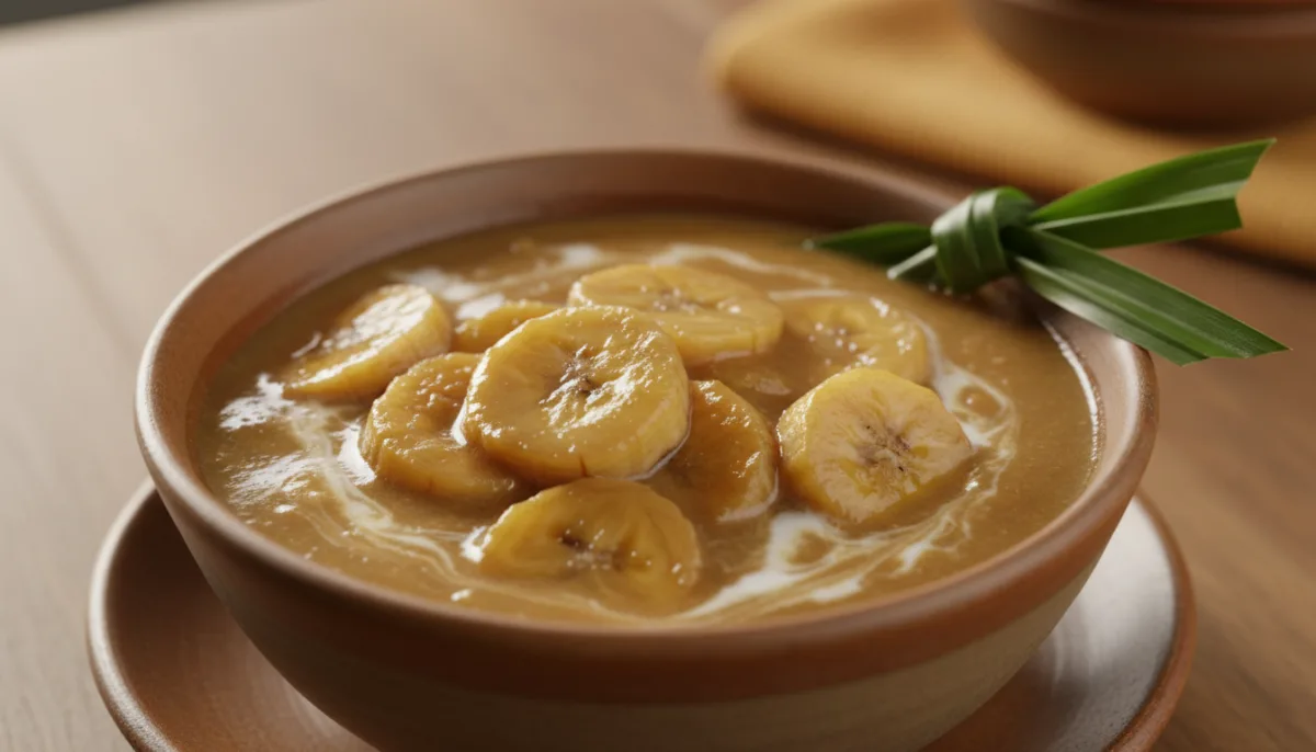 Kolak Pisang: Pudín Indonesio de Plátano y Leche de Coco con Azúcar de Palma