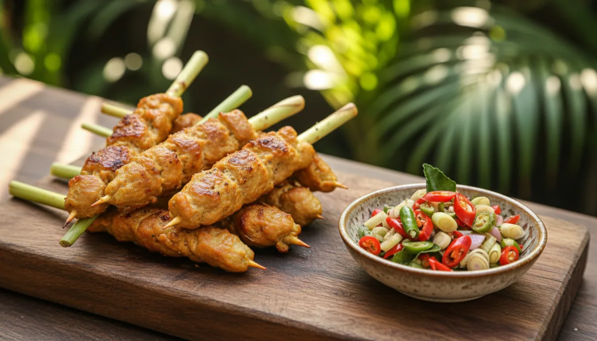 Sate Lilit Pule Indoneziane me Sambal Matah