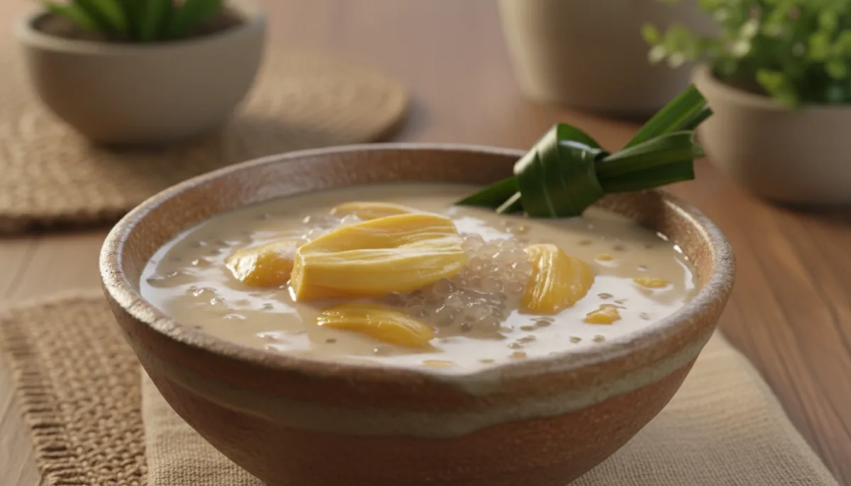 Pudín Indonesio de Coco y Yaca (Kolak Nangka)