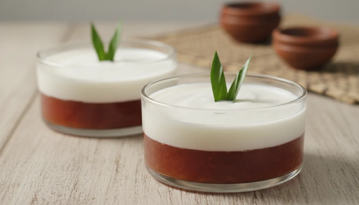 Pudín de Leche de Coco Indonesio con Azúcar de Palma (Agar-Agar Gula Merah)