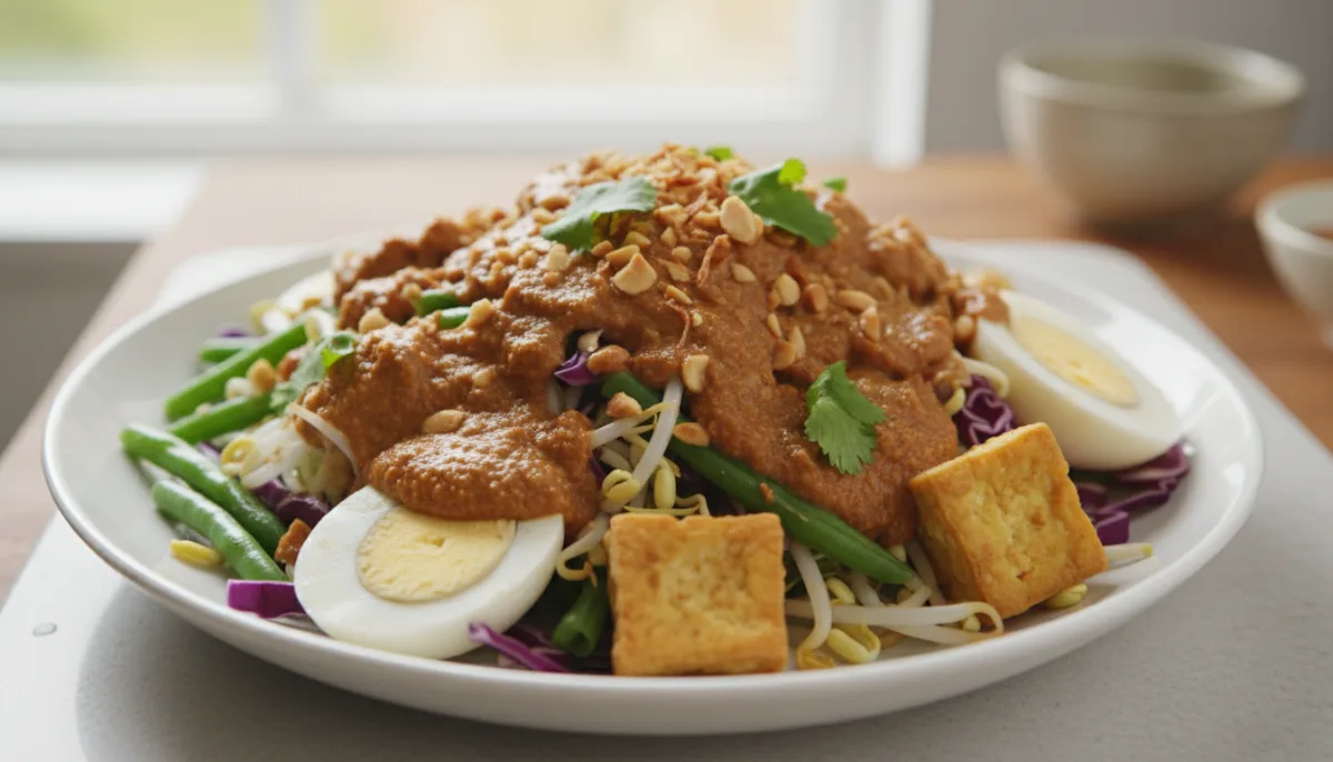 Indonesian Gado-Gado Salad with Peanut Dressing
