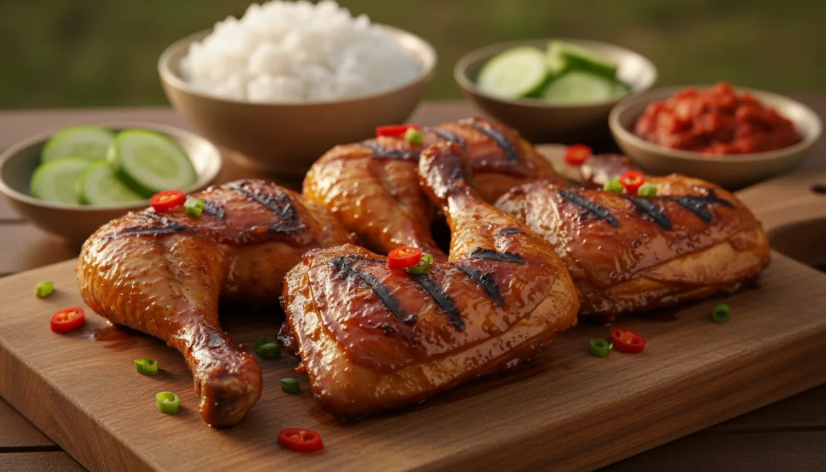 Pollo alla Griglia Indonesiano con Glassa di Soia Dolce (Ayam Bakar)