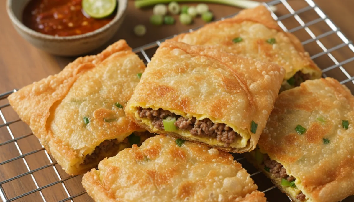 Martabak Telor Indonezian (Petull e Mbushur e Kripur)