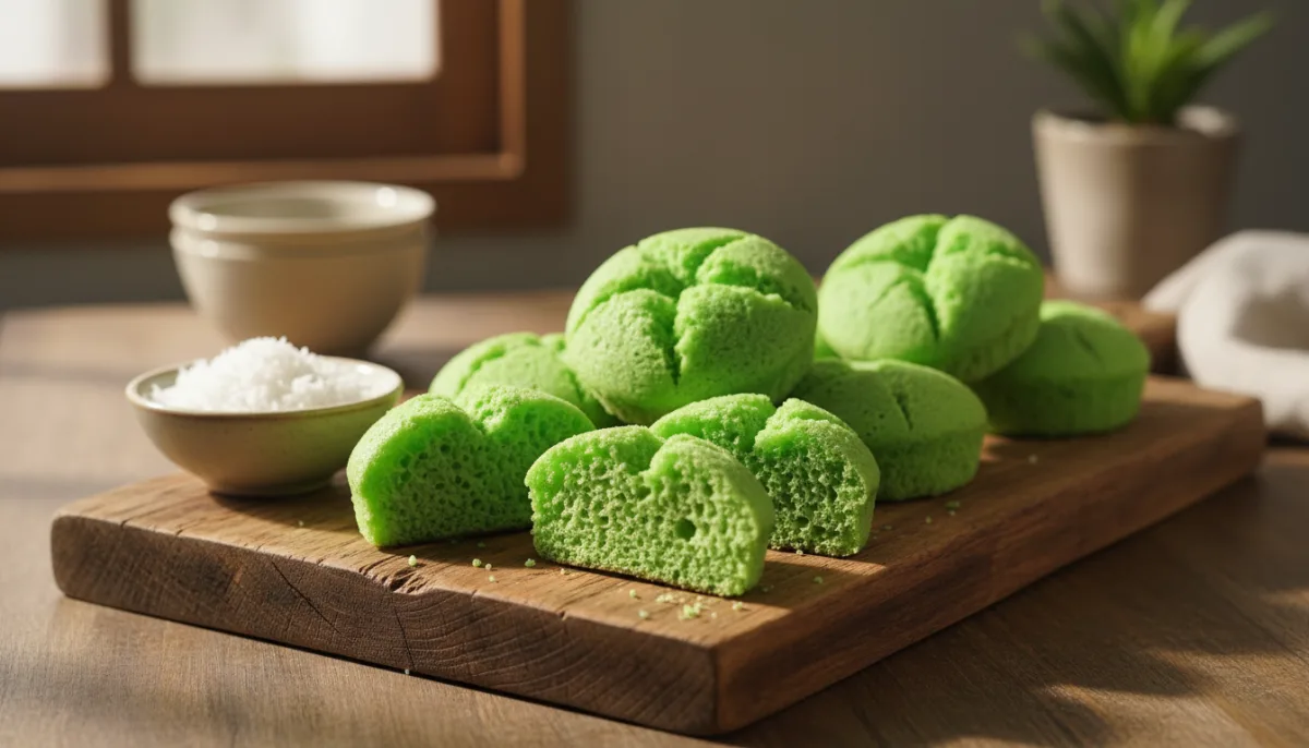 Kekë të Avulluar Indonezianë me Kokos dhe Miell Orizi (Kue Mangkok)