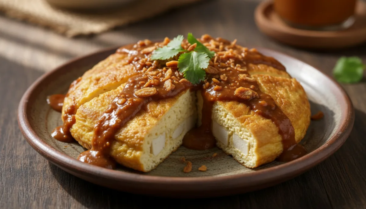Tahu Telur Indonezian (Omëletë me Tofu)