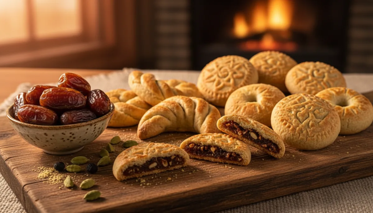 Galletas Iraquíes de Dátiles y Cardamomo (Kleicha)