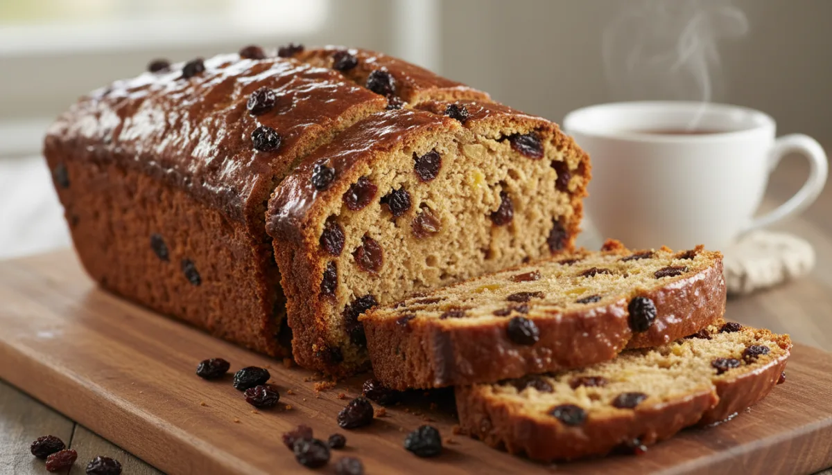 Barmbrack Irlandês (Pão de Fruta) com Glacê de Chá Temperado