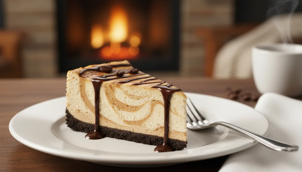 Cheesecake Irlandés de Café con Hilo de Chocolate