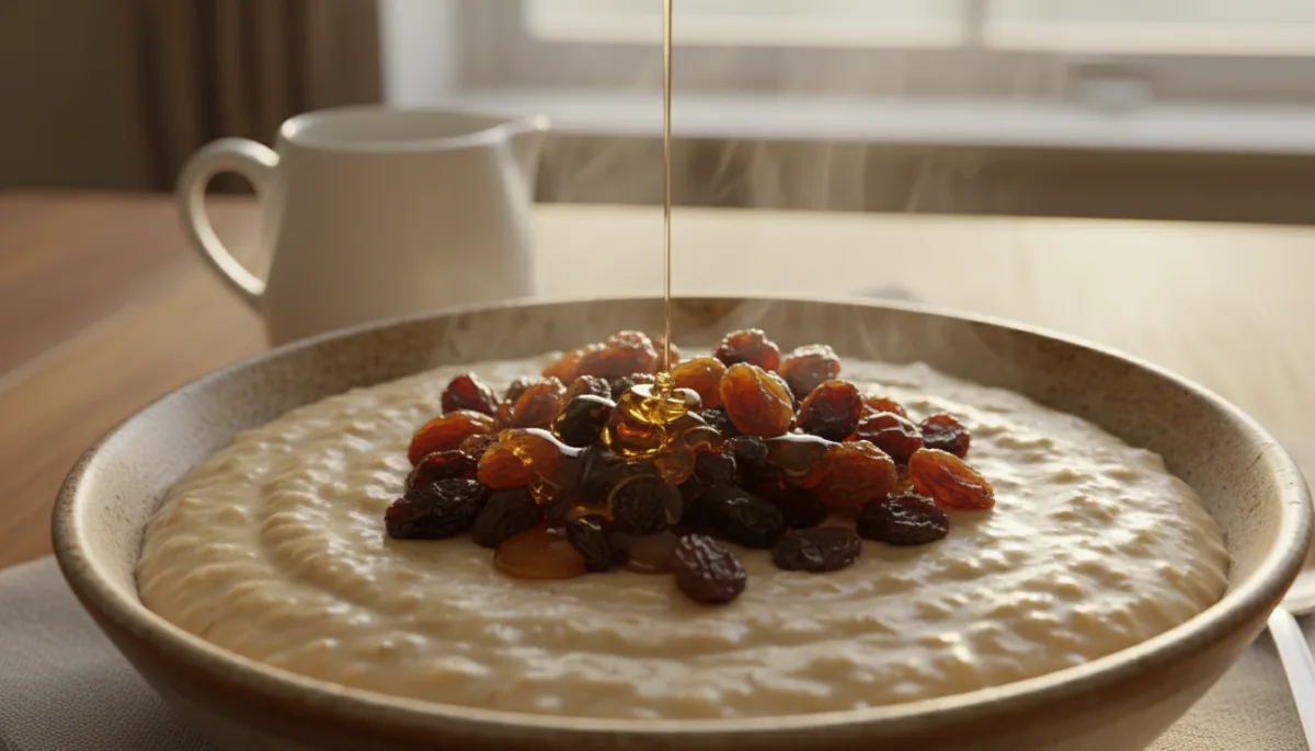 Traditional Irish Oatmeal with Whiskey-Infused Raisins and Honey