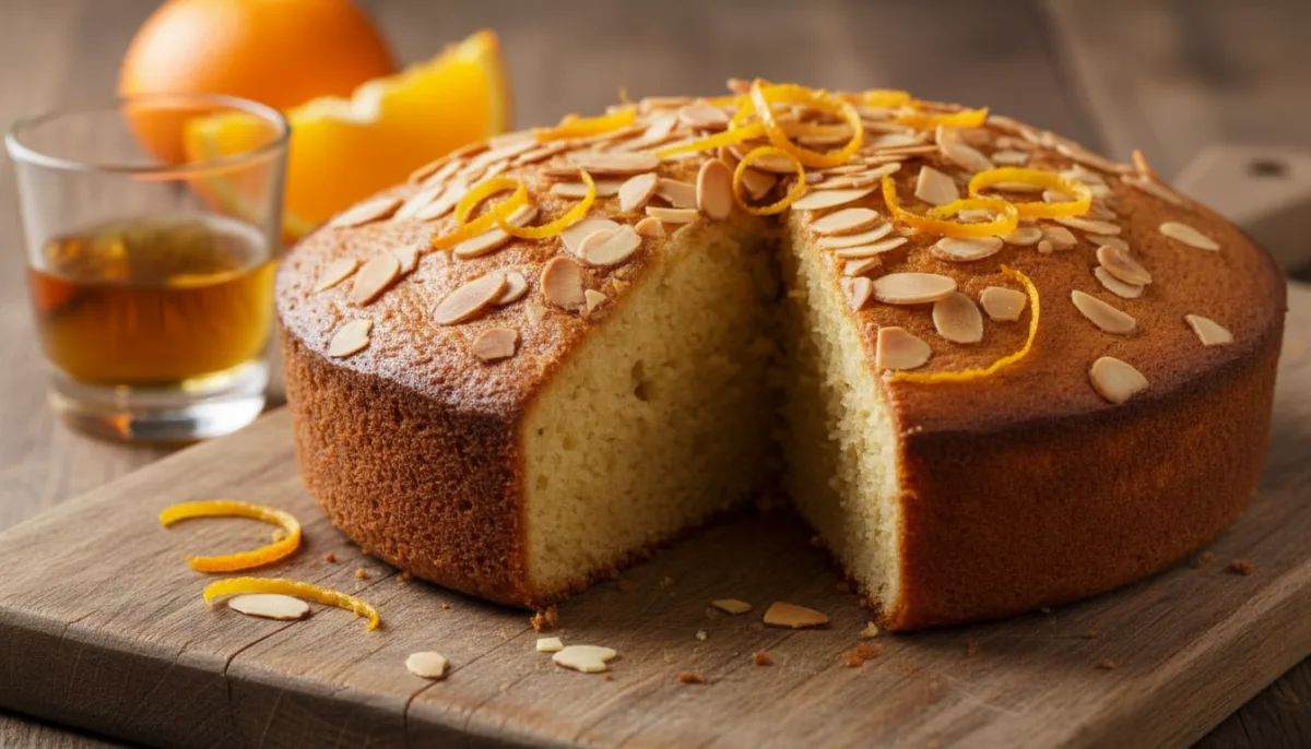 Pastel Irlandés de Whisky con Almendras Tostadas y Ralladura de Naranja