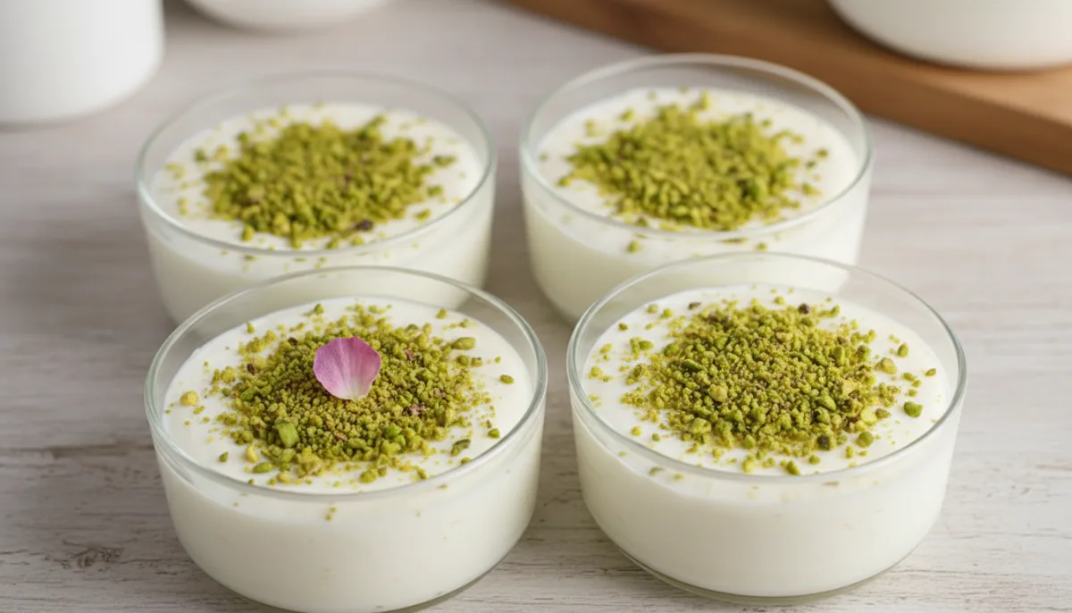 Israeli Malabi with Rosewater and Pistachios