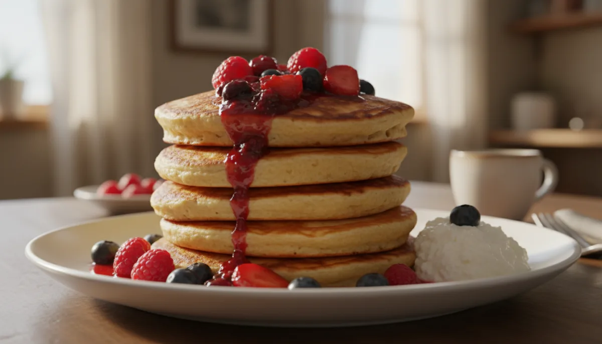 Italian Ricotta Pancakes with Berry Compote