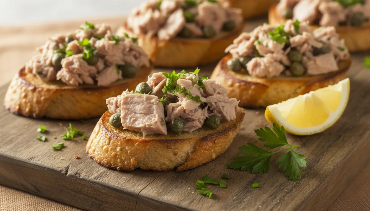 Krostini Italianë me Ton dhe Kapari