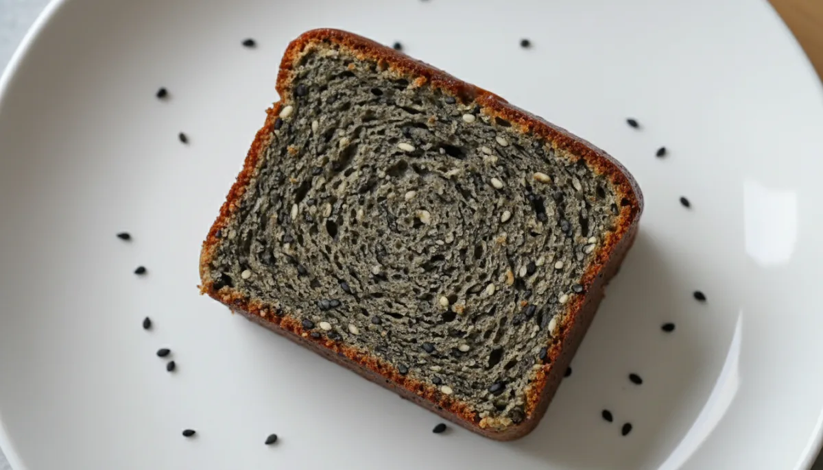 Pastel Japonés de Sésamo Negro y Mochi