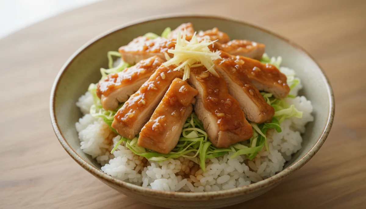 Donburi Japonais au Poulet et Chou