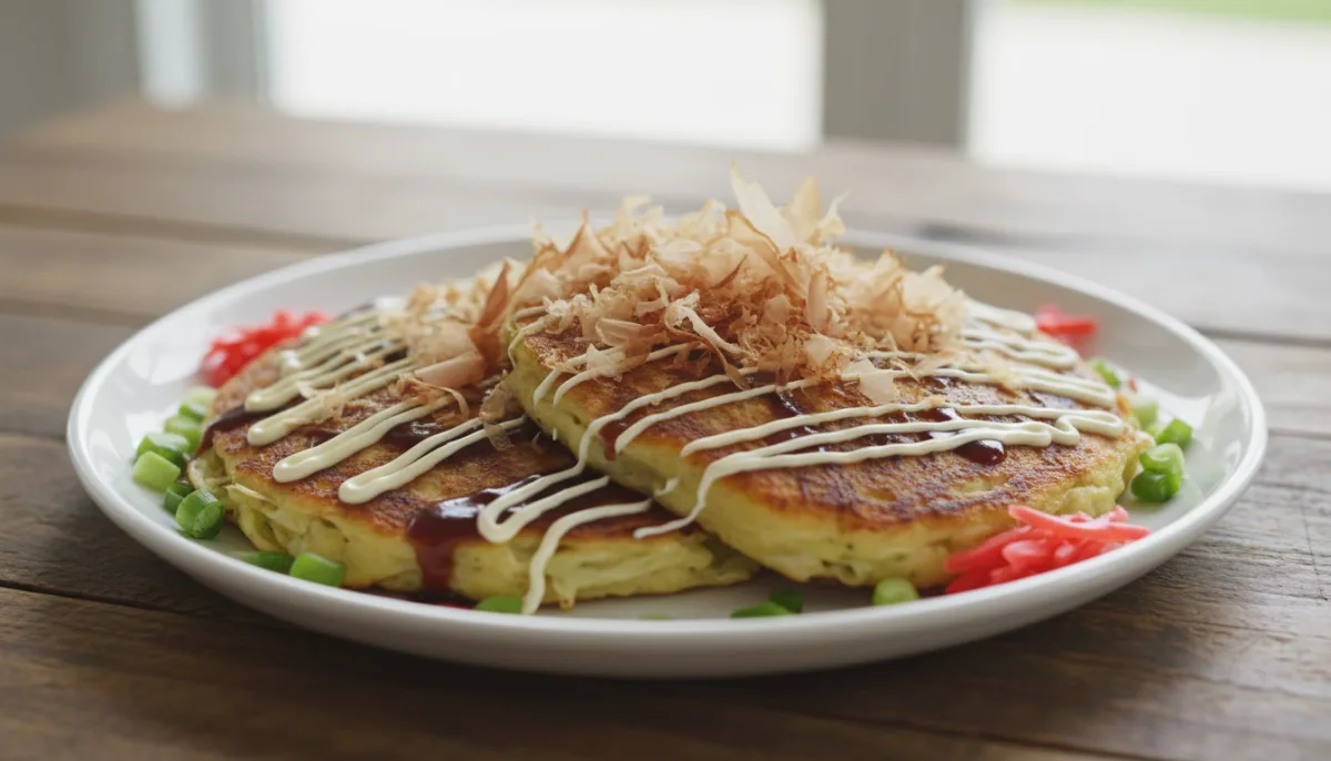 Okonomiyaki Japonez me Pulë dhe Lakër