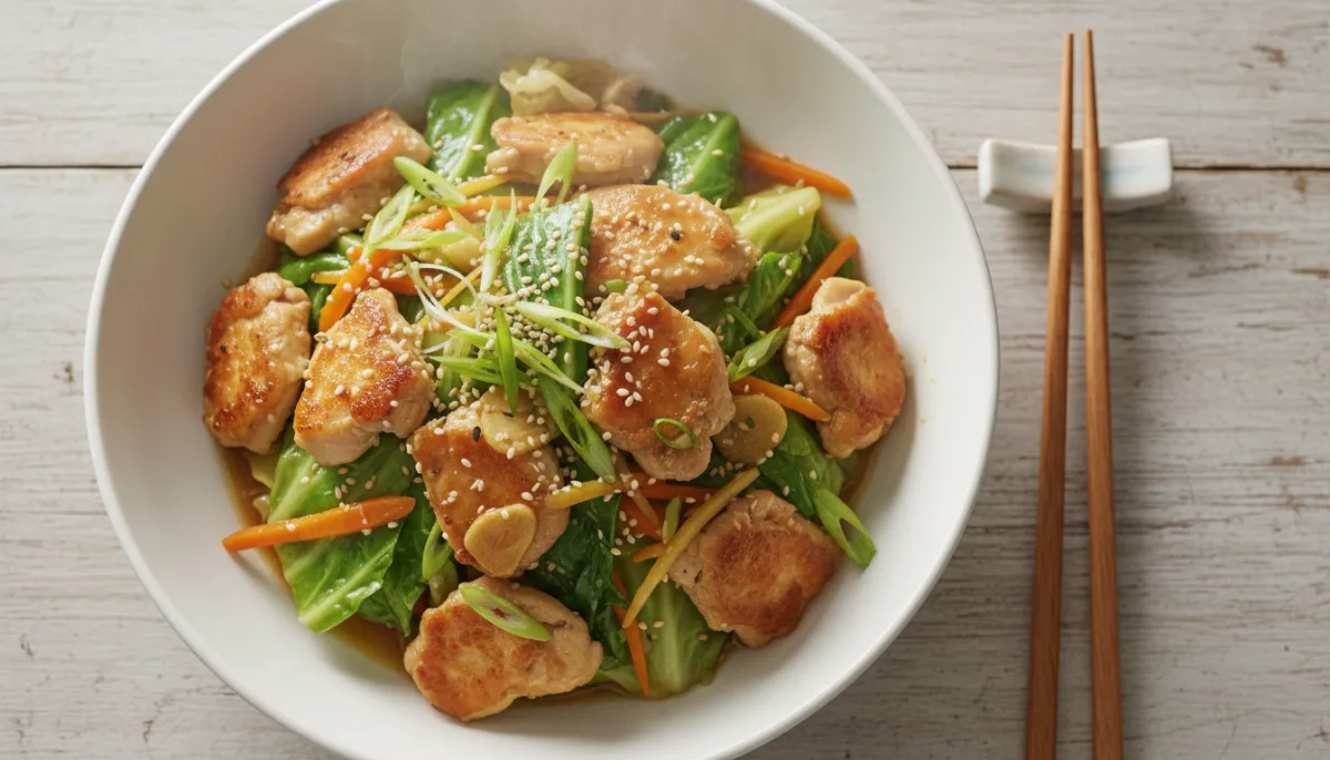 Japanese Chicken and Cabbage Stir-fry with Ginger-Garlic Sauce
