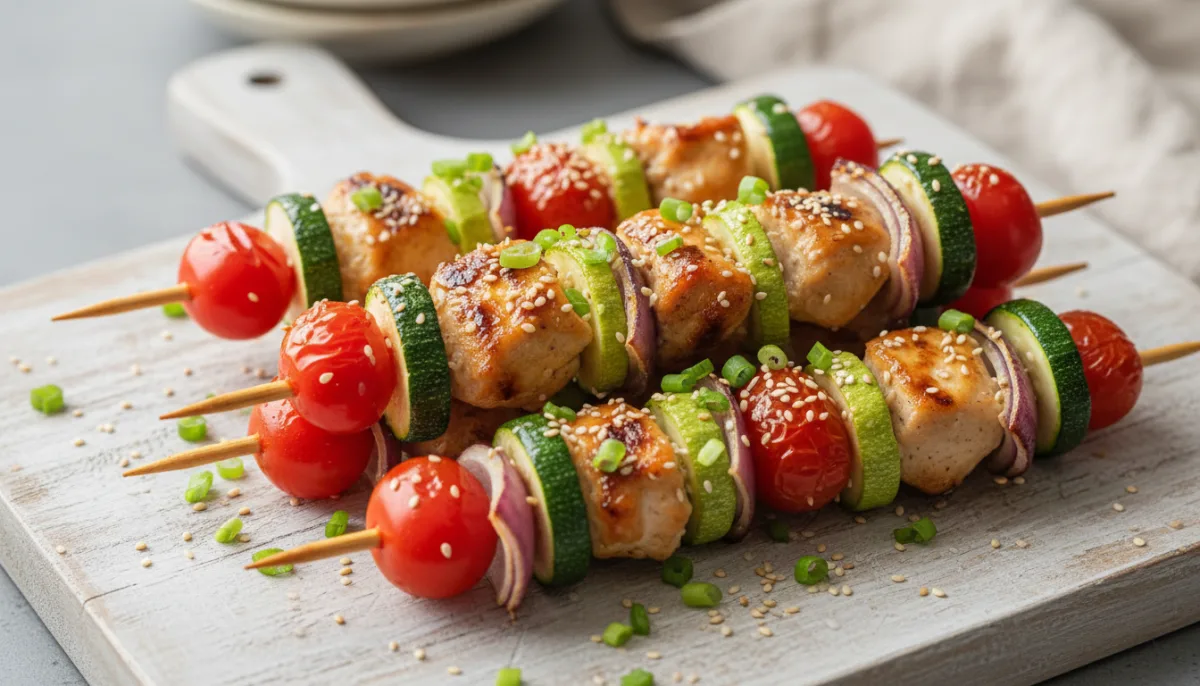 Japanese Chicken and Vegetable Skewers