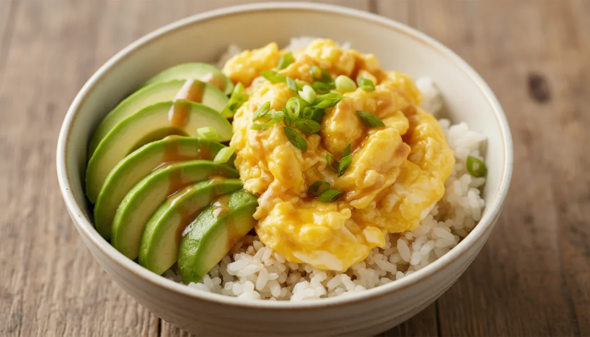 Japanese Egg and Avocado Rice Bowl