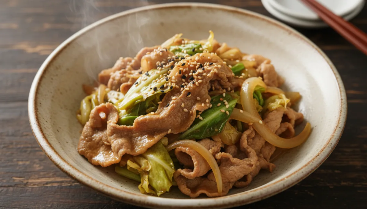 Sauté Japonais de Porc au Gingembre et Chou