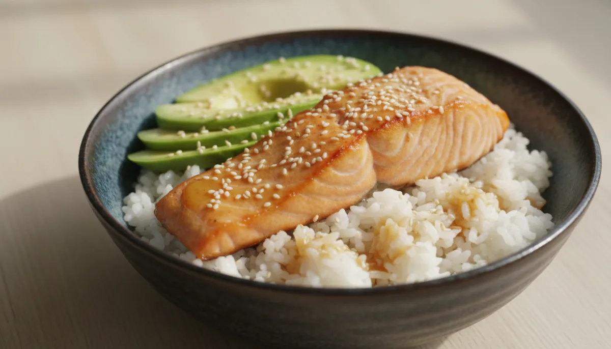 Tas Salmoni me Oriz, Frymëzuar nga Kuzhina Japoneze