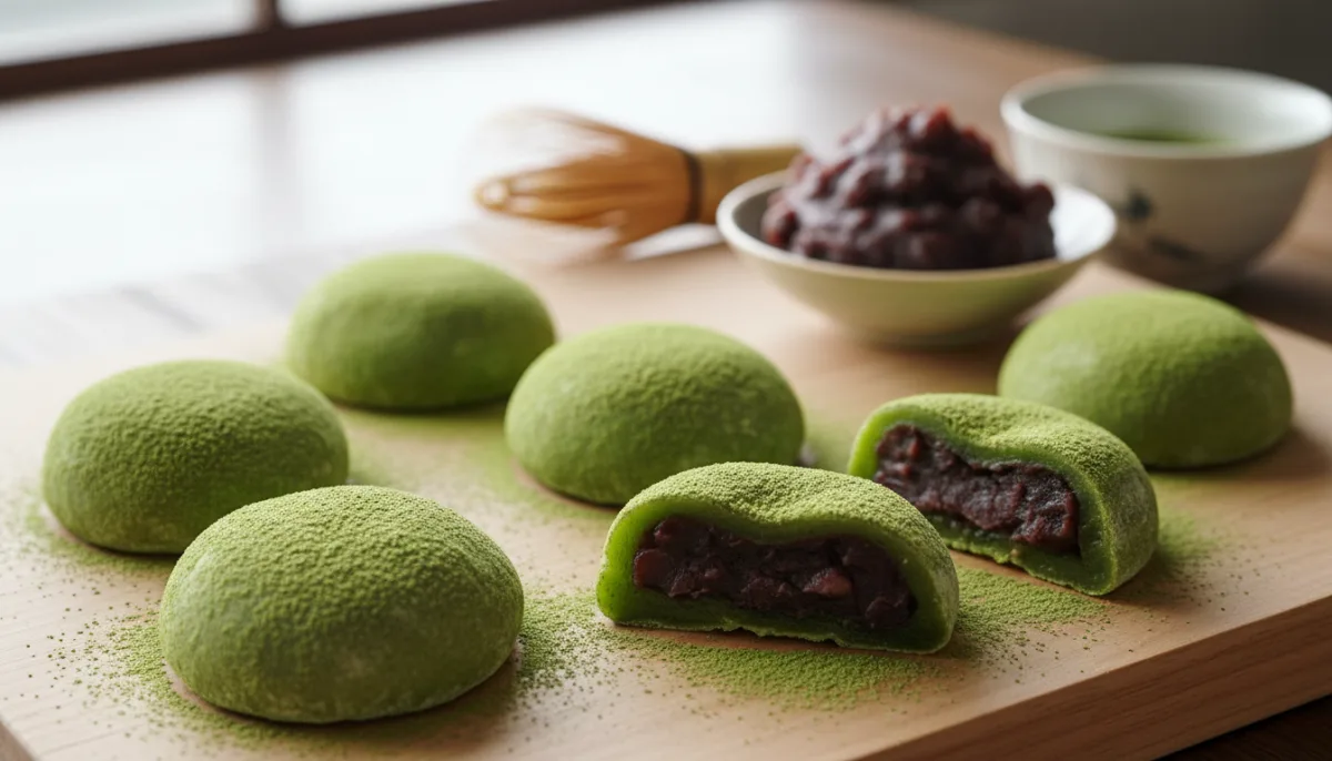 Mochis Japoneses de Matcha y Pasta de Azuki