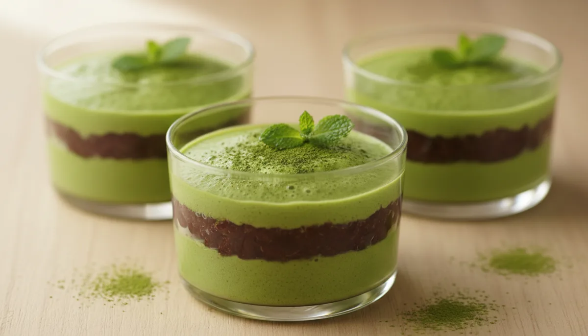 Mousse Japonesa de Matcha y Frijol Azuki