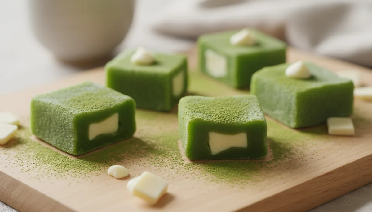Mochi Japonés de Matcha y Chocolate Blanco