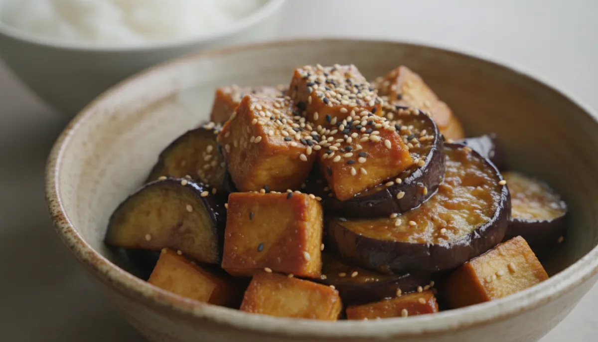 Japanese Miso Glazed Eggplant with Tofu