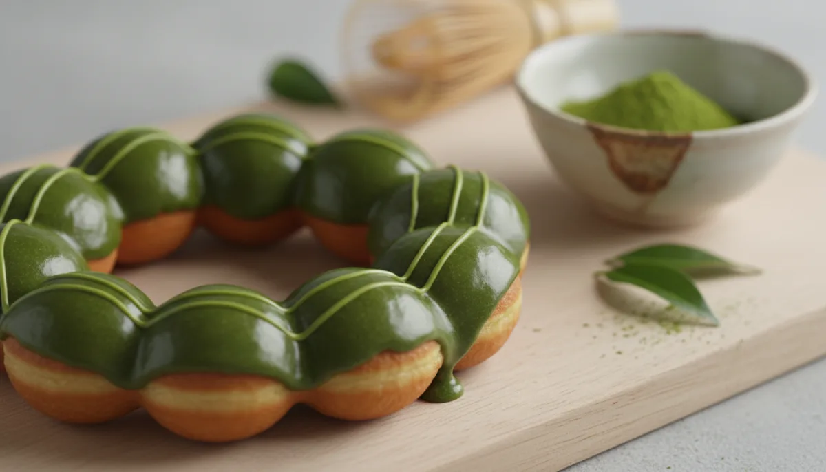 Donas Mochi Japonesas con Glaseado de Matcha