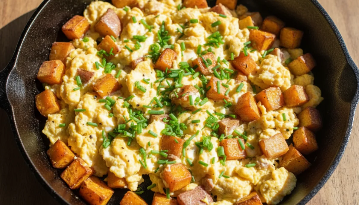 Japanese Sweet Potato and Egg Skillet