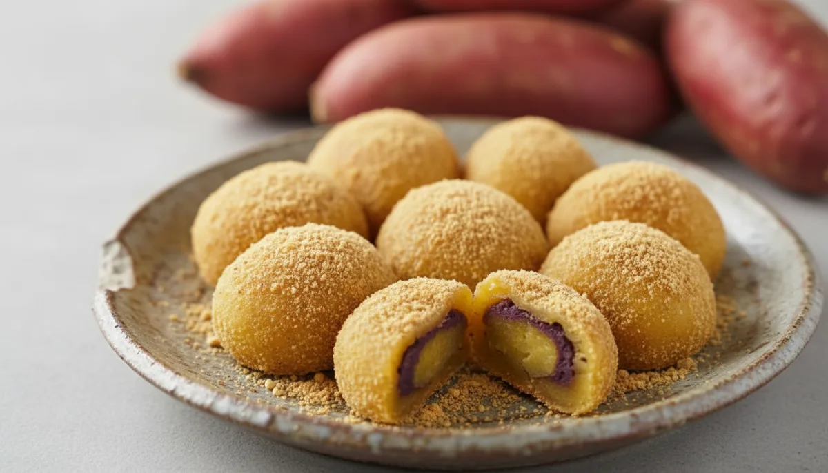 Bocaditos de Mochi de Batata Japonesa