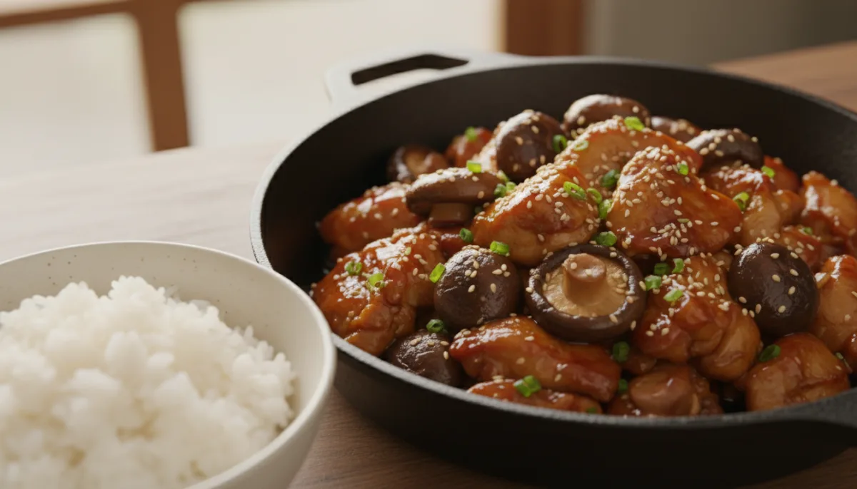 Japanese Teriyaki Chicken and Mushroom Skillet