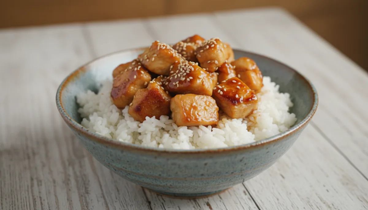 Tas me Oriz dhe Pulë Teriyaki Japoneze