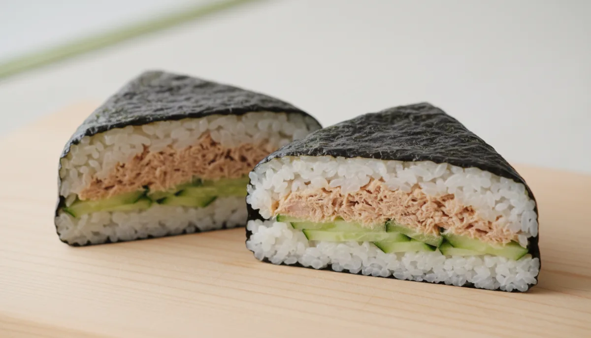 Onigirazu Japonez me Peshk Ton dhe Kastravec