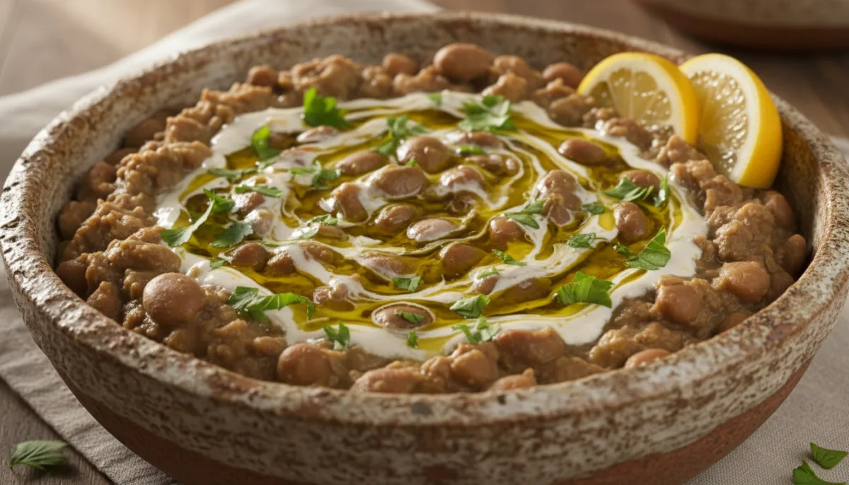 Jordanian Foul Medames with Tahini and Lemon