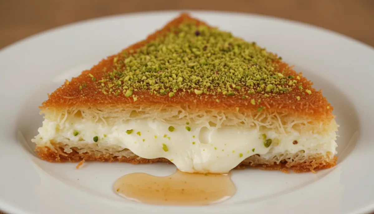 Kanafeh Jordano con Queso Dulce y Pistachos