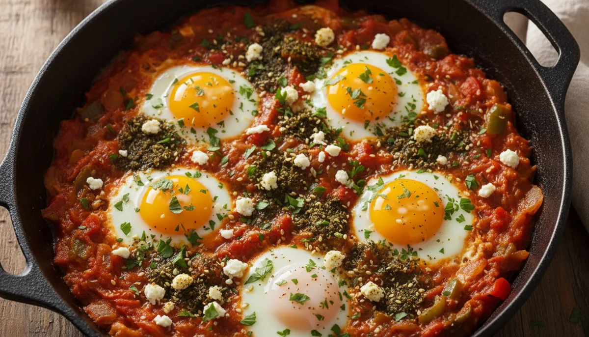 Shakshuka Jordaneze me Djathë Feta dhe Za'atar