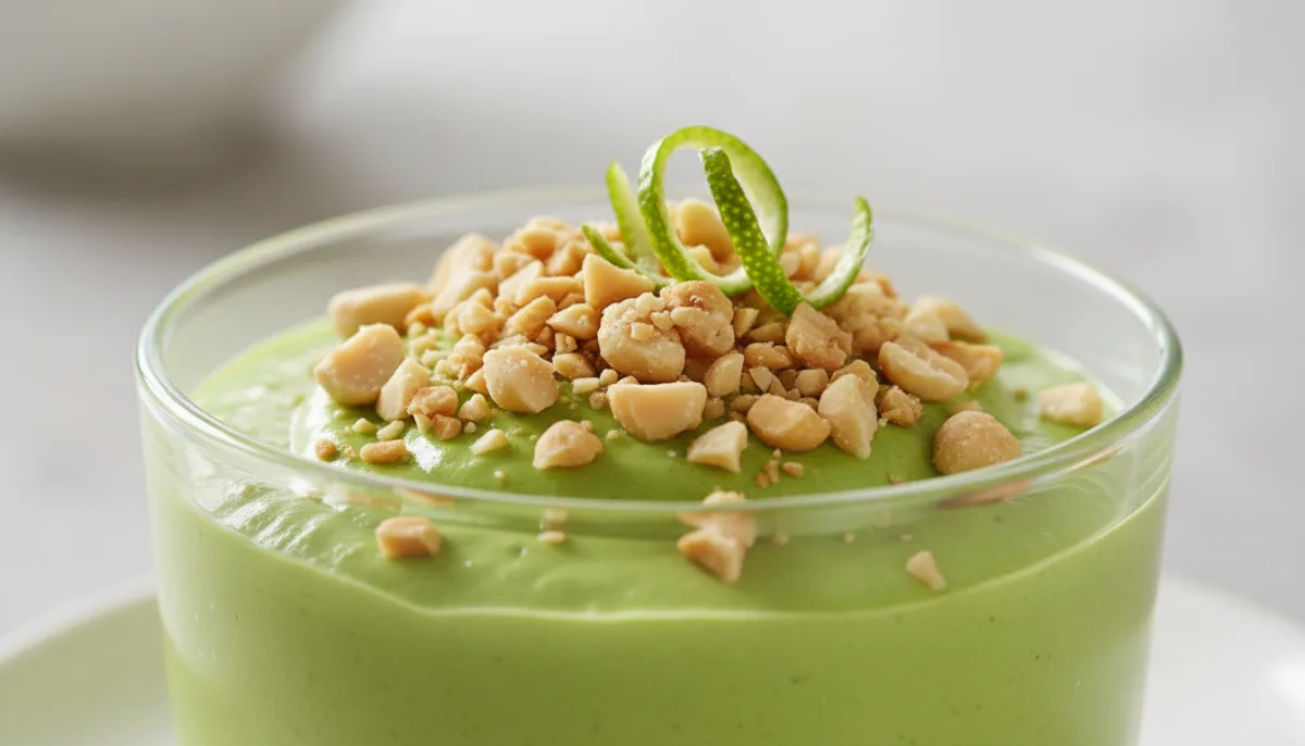 Kenyan Avocado and Lime Mousse with Toasted Macadamia Nuts