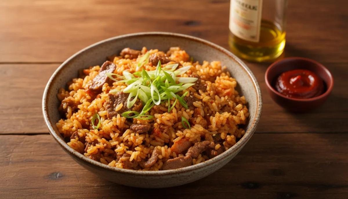 Savory Korean Beef and Kimchi Fried Rice