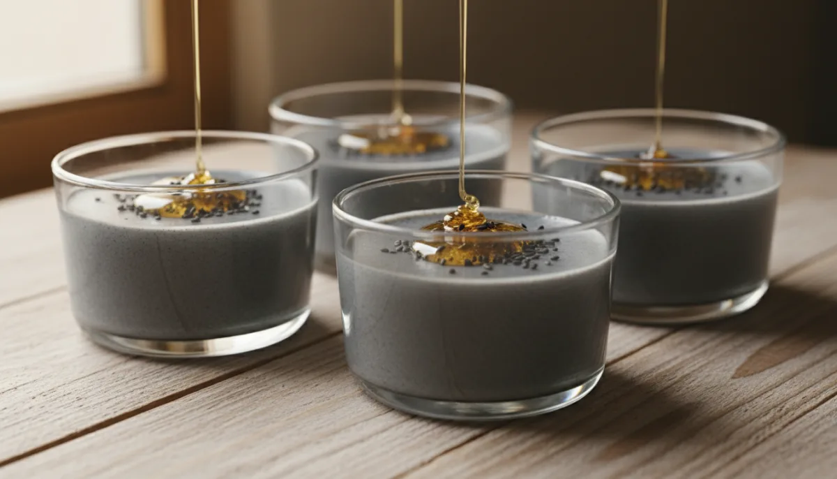 Korean Black Sesame and Honey Panna Cotta