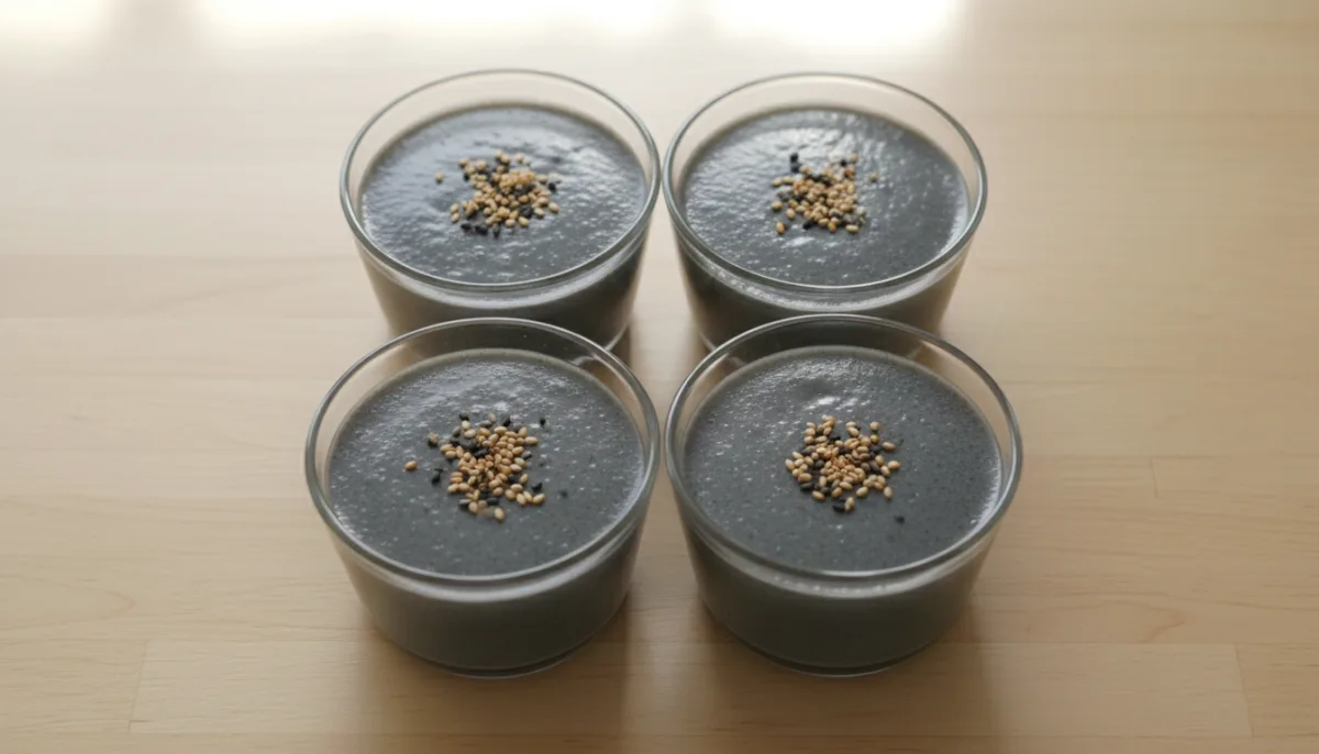 Pudín Coreano de Sésamo Negro y Miel
