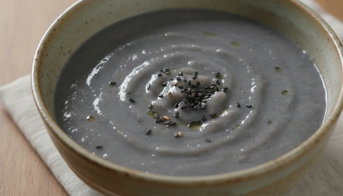 Gachas Coreanas de Arroz y Sésamo Negro (Heugimja Juk)