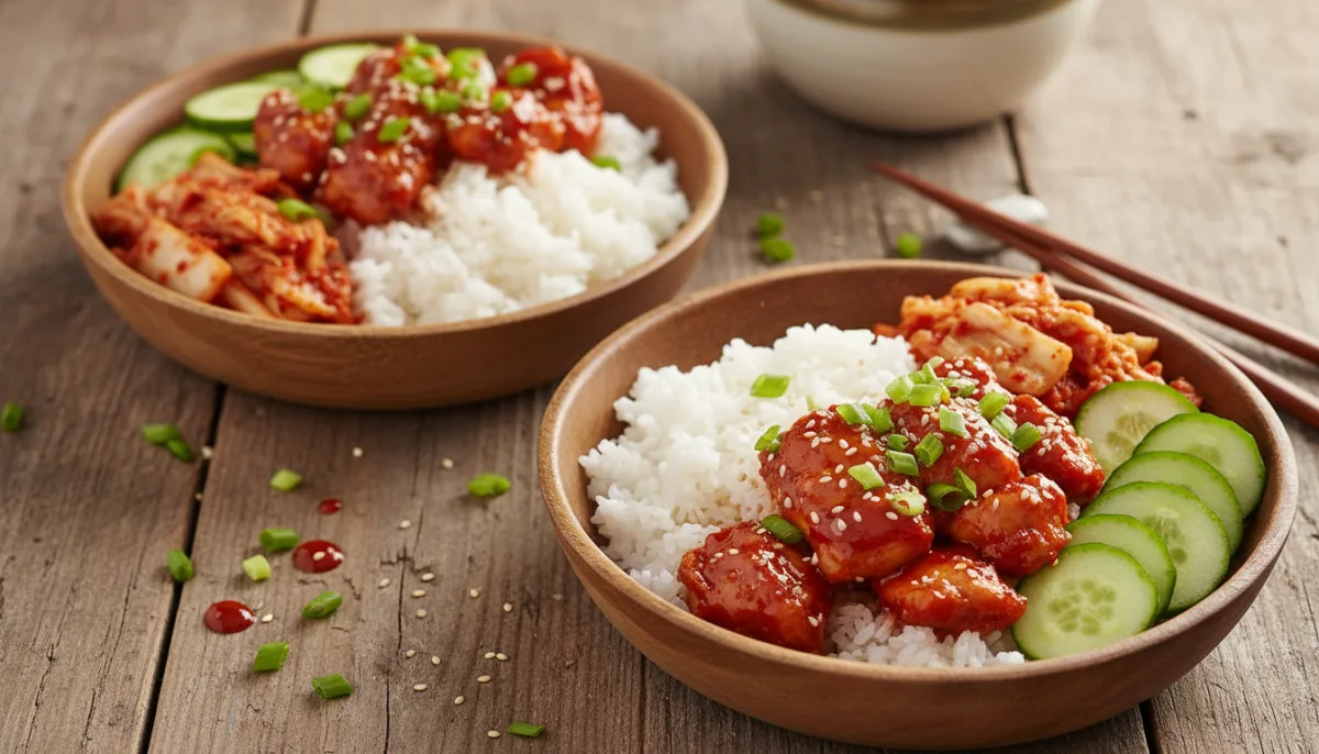 Tas me Pulë Gochujang Koreane dhe Kimchi
