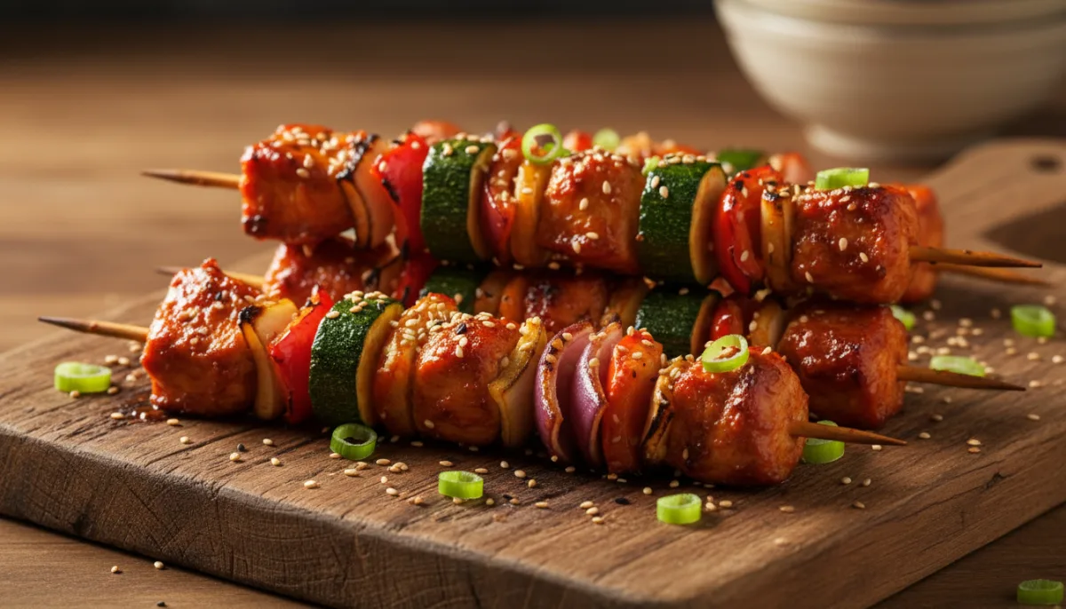 Spiedini Coreani di Pollo Gochujang e Verdure